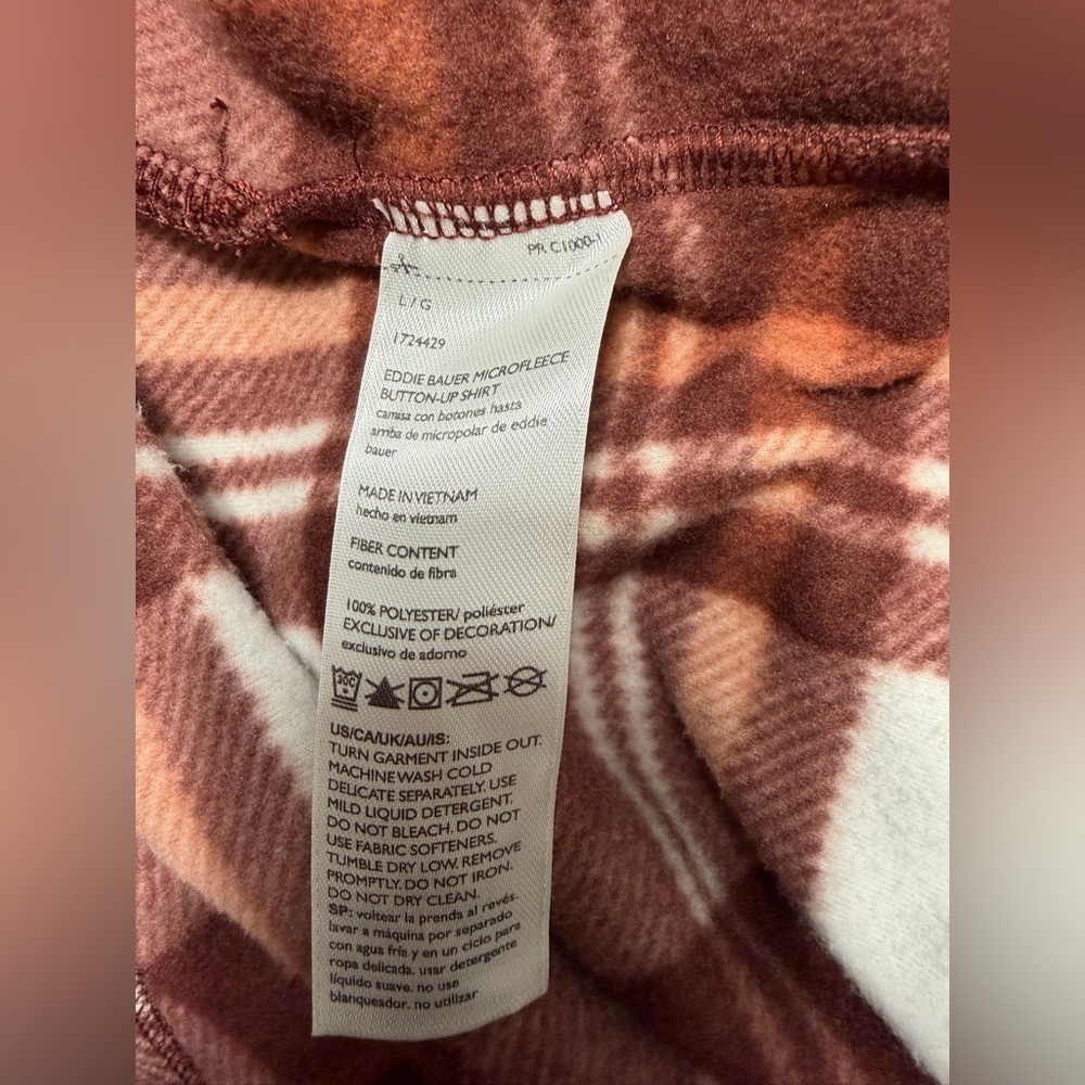 Eddie Bauer microfleece button up women’s size L - Picture 4 of 11